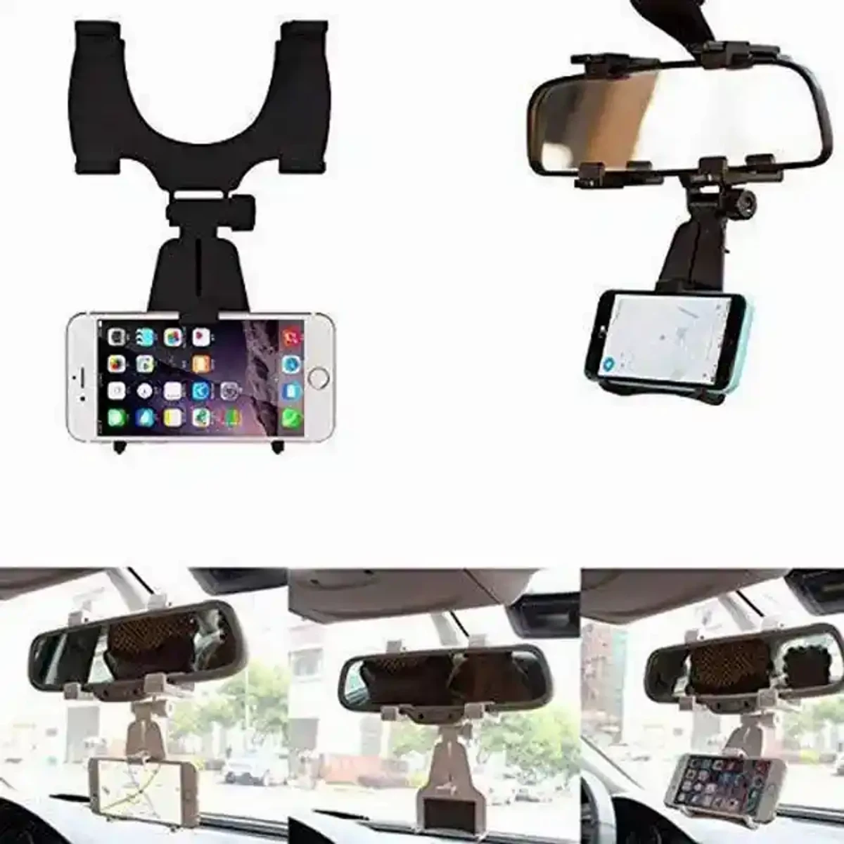 CAR REARVIEW MIRROR PHONE HOLDER