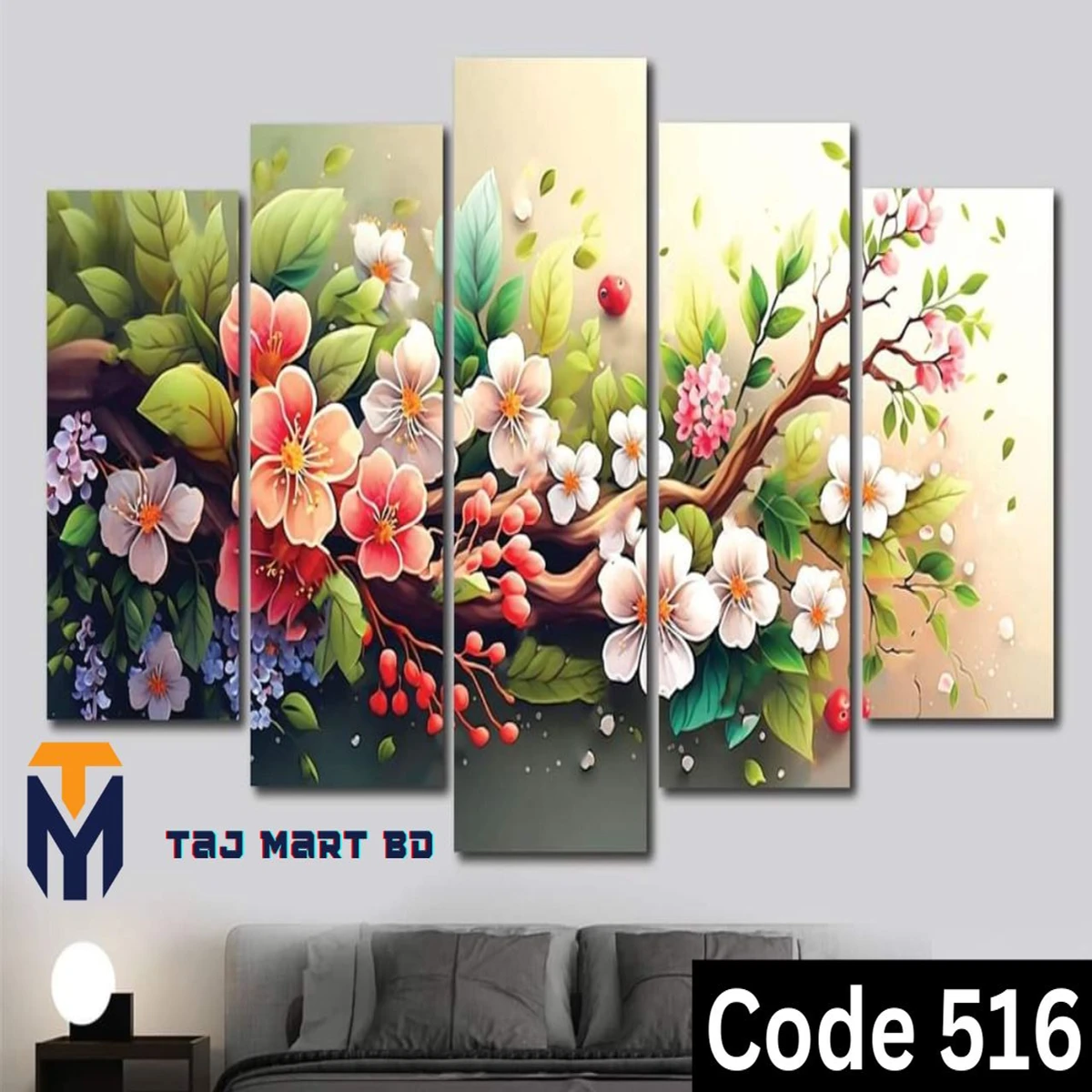 5Pcs In 1 Set Wall Canvas Art Ready Wall Canvas Code 516