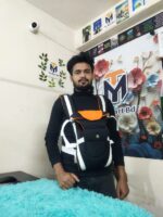 Comfortable Premium Stylish Baby Carrier Bag Black Orange White