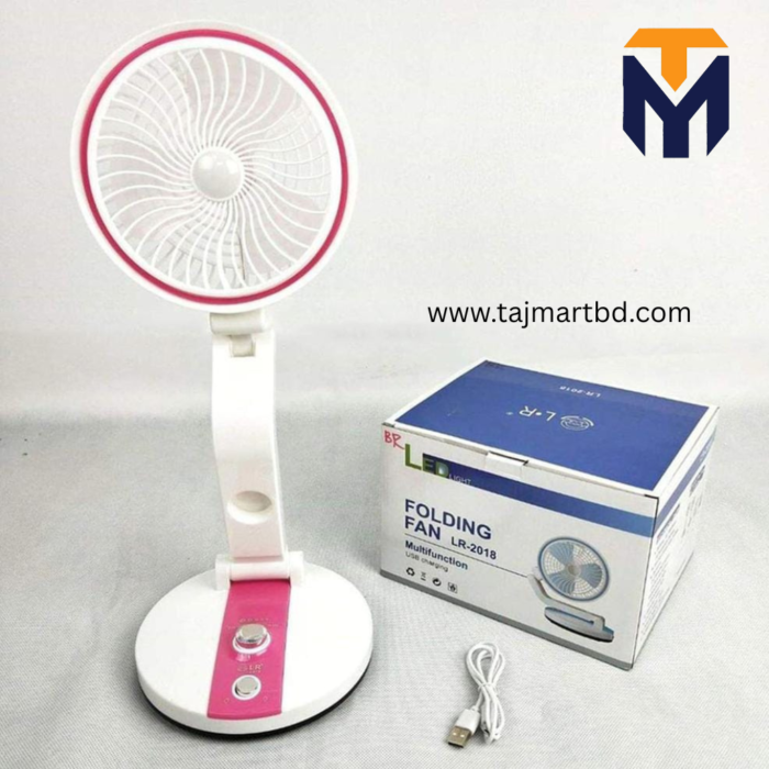 LR 2018 USB Rechargeable Folding Fan Pink