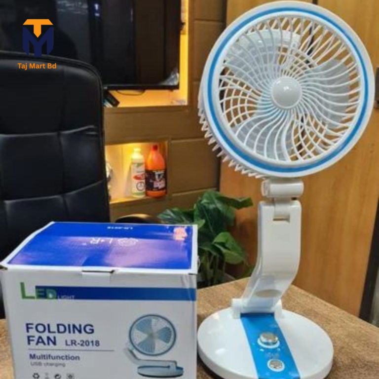LR 2018 USB Rechargeable Folding Fan Blue