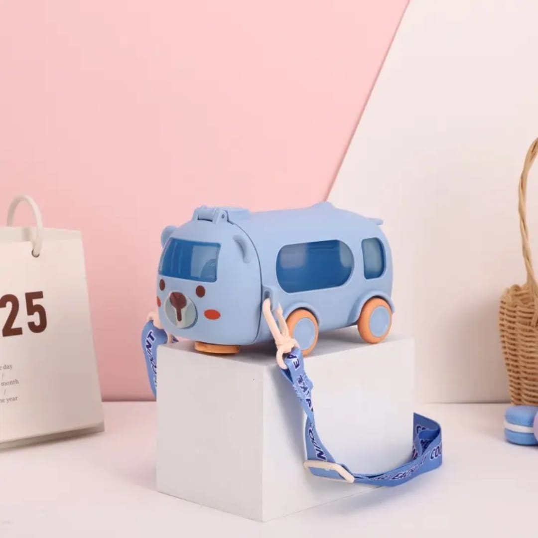 Cute Panda Bus Shaped Water Bottle – 500ml BPA-Free Kids Drink Bottle