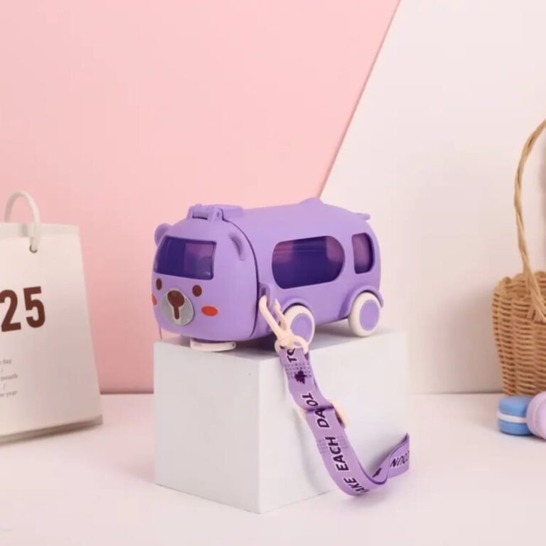 Cute Panda Bus Shaped Water Bottle – 500ml BPA-Free Kids Drink Bottle m